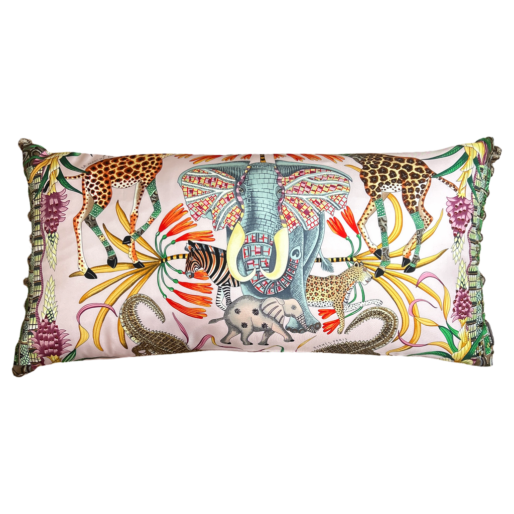 HERMES Marche du Zambese Scarf Pillow at Vintage Luxe Up