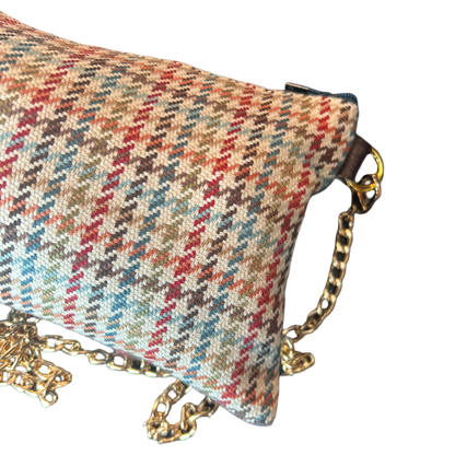 Petites Chevaux Teal Vintage Scarf Crossbody Bag