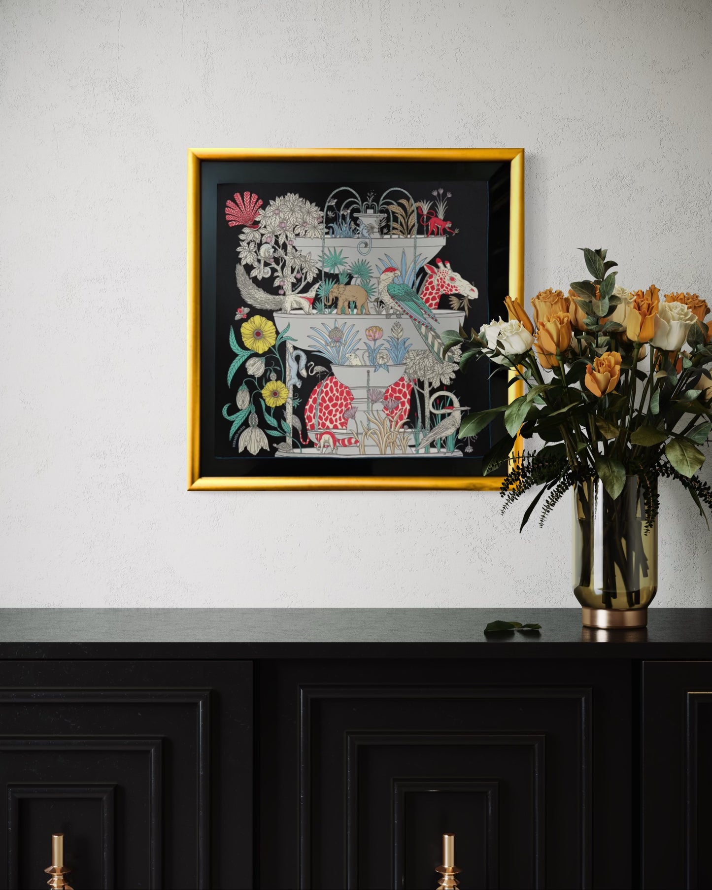 Hermes Precious Paradise Detail Scarf | Framed Hermes Scarf at Vintage Luxe Up