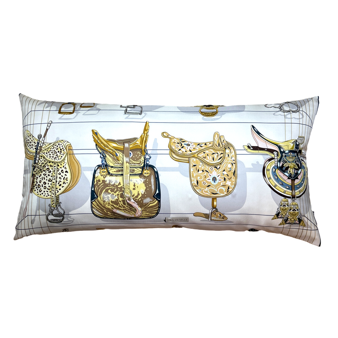 HERMES Tous en Selle Scarf Pillow at Vintage Luxe Up