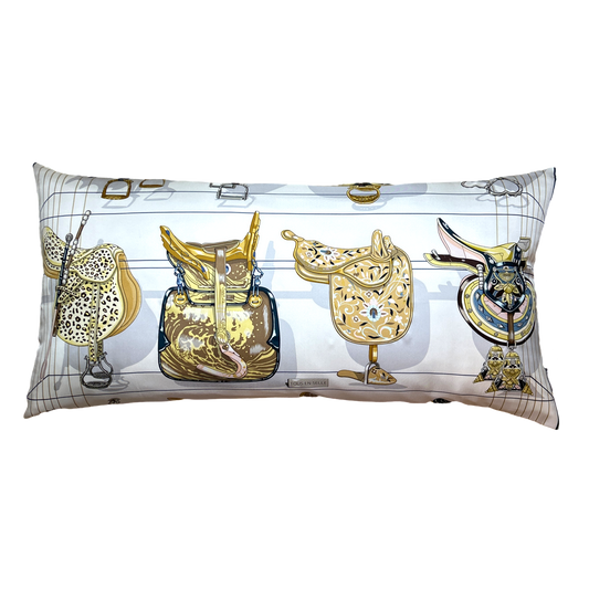 HERMES Tous en Selle Scarf Pillow at Vintage Luxe Up