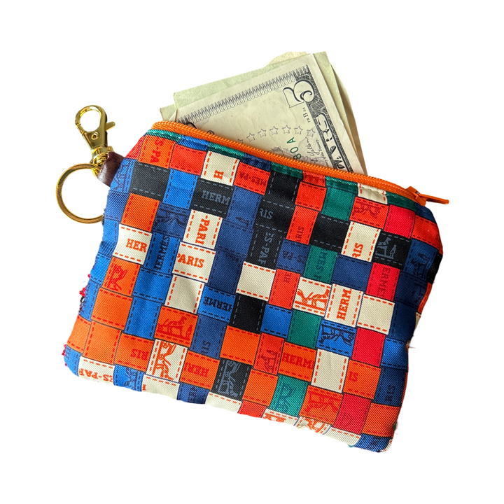 HERMES Bolduc Au Carree Scarf Keychain Wristlet Bag
