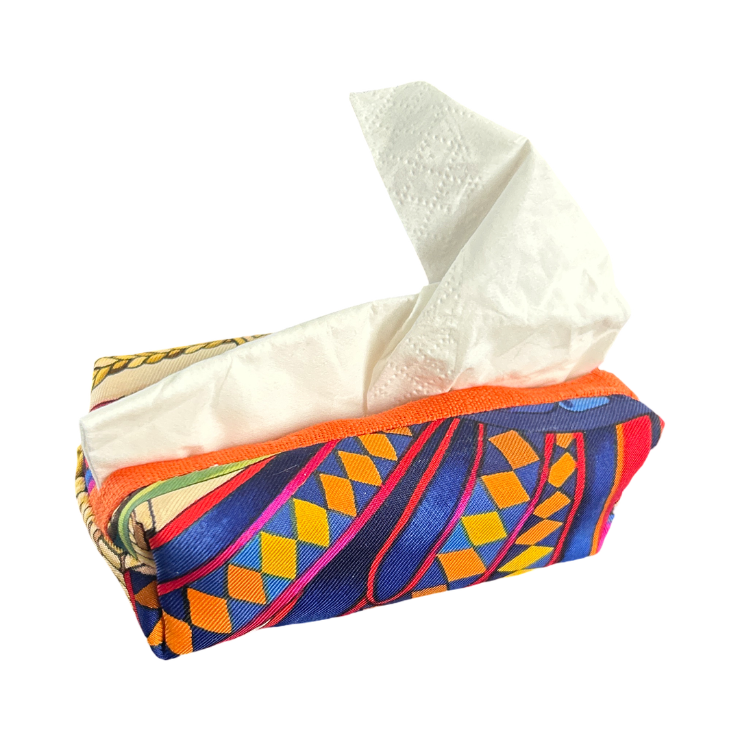 Hermes Rubans du Cheval Blanc Scarf | Travel Tissue Pouch