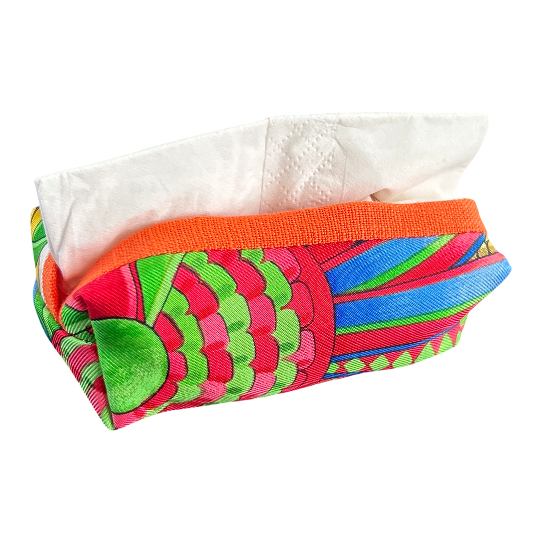 Hermes Rubans du Cheval Fuchsia Scarf | Travel Tissue Pouch