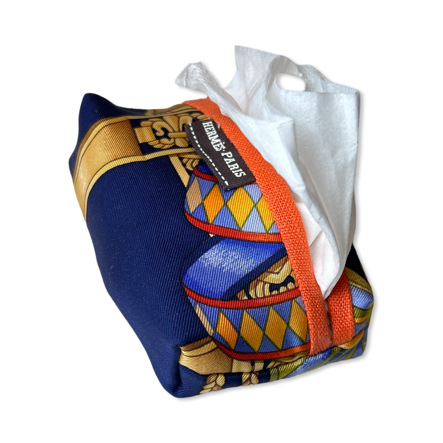 Hermes Rubans du Cheval Scarf | Travel Tissue Pouch at VintageLuxeUp.com