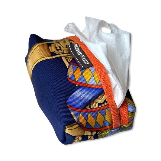 Hermes Rubans du Cheval Scarf | Travel Tissue Pouch at VintageLuxeUp.com