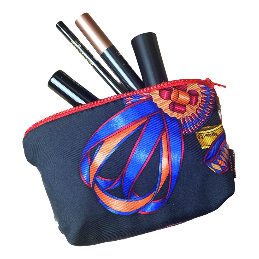 Hermes Rubans du Cheval Scarf Beauty Bag at Vintage Luxe Up