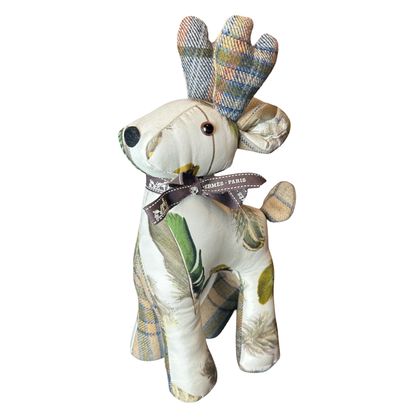 Hermes Les Plumes Scarf Patchwork Reindeer at VintageLuxeUp.com