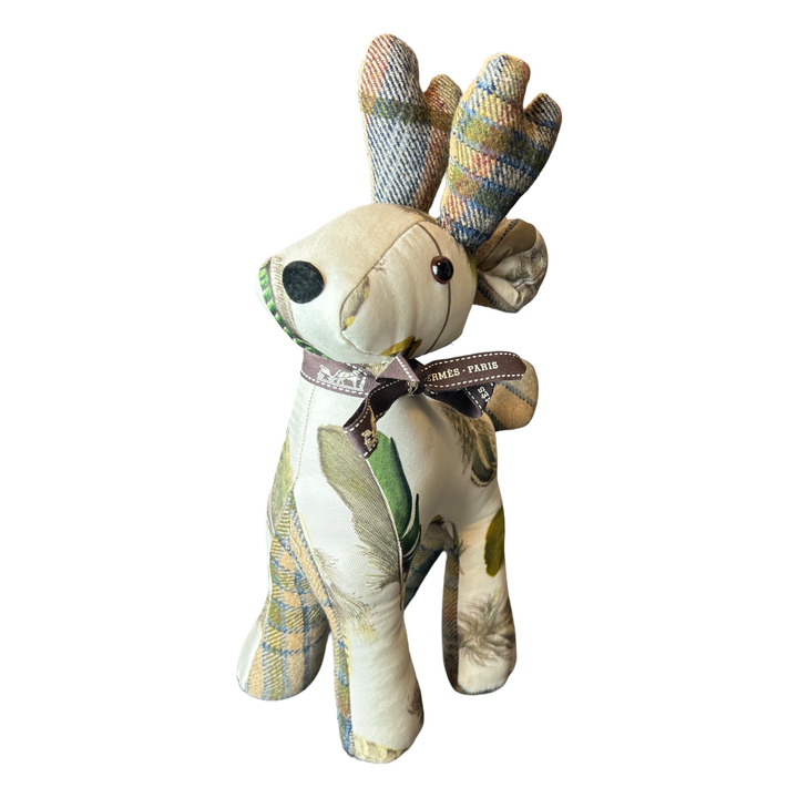 Hermes Les Plumes Scarf Patchwork Reindeer at VintageLuxeUp.com
