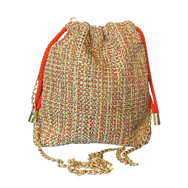 Rubans du Cheval Venetian Red Vintage Scarf Drawstring Crossbody Bag