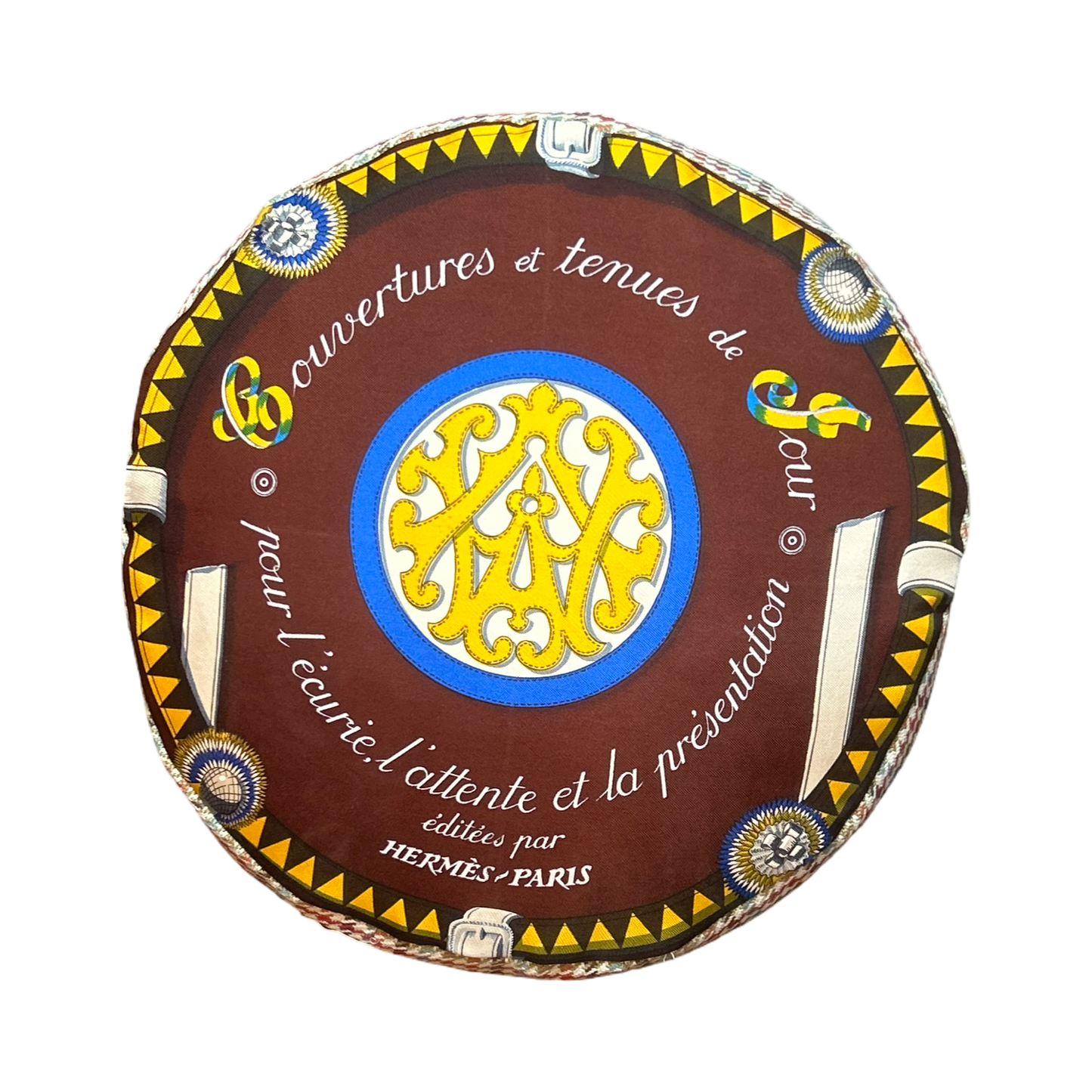 HERMES Couvertures et Tenues du Jour Silk Scarf Pillow Cover throw pillow decorative pillow 