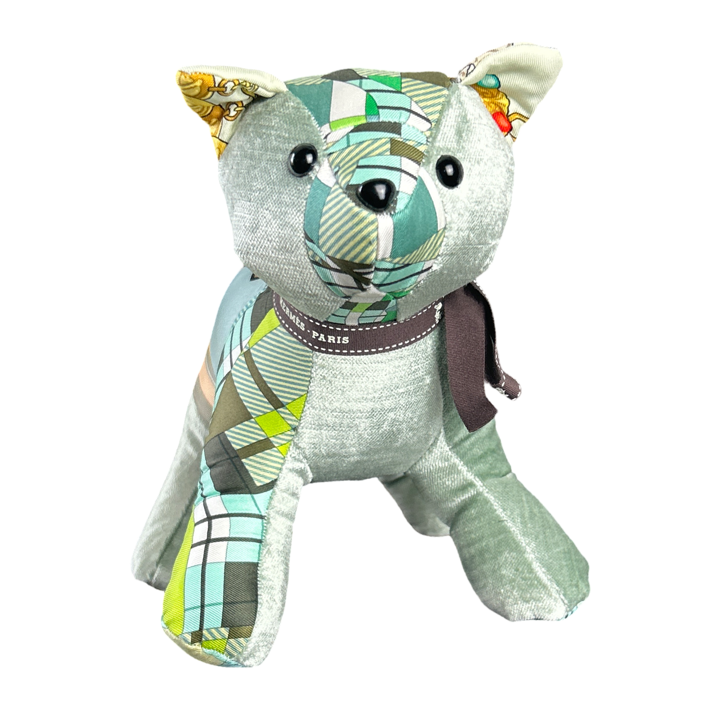 Hermes Ex Libris a Carreaux Scarf Patchwork Kitten at Vintage Luxe Up