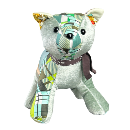 Hermes Ex Libris a Carreaux Scarf Patchwork Kitten at Vintage Luxe Up