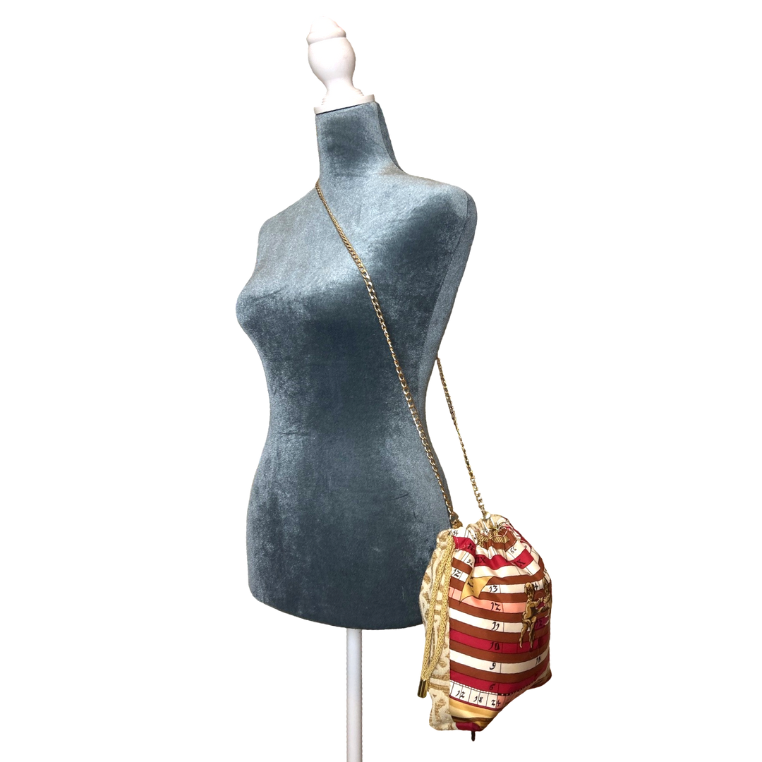 Astrologie Dies et Hore Vintage Scarf Drawstring Crossbody Bag
