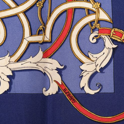 Instruction du Roy Blue Vintage Silk Scarf Pillow 17"