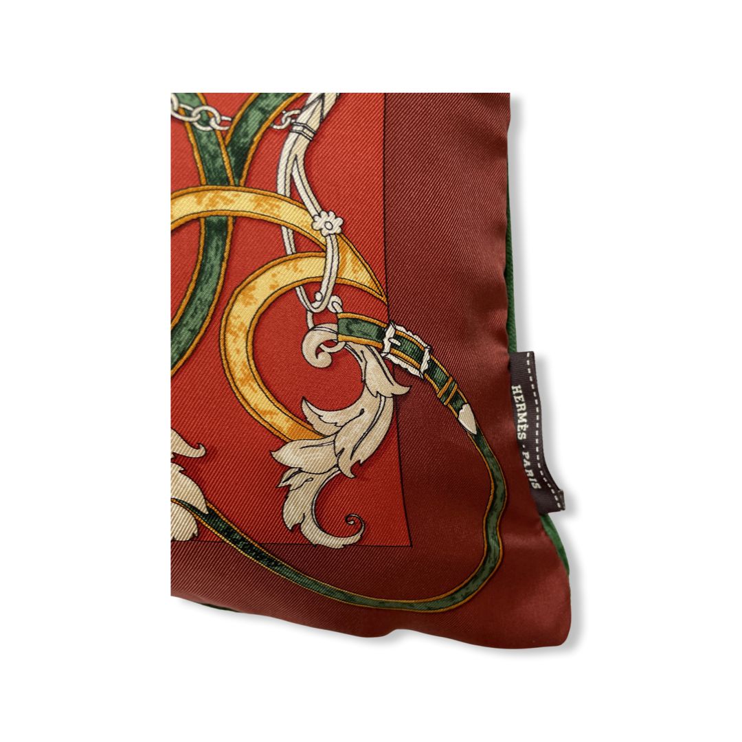 Instruction du Roy Vintage Silk Scarf Pillow 17"