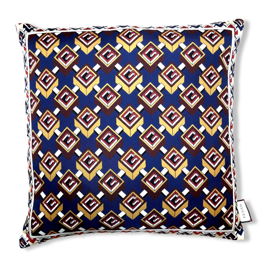 Vintage Gucci Pillow Isometric G Logo Pillow 17" at Vintage Luxe Up