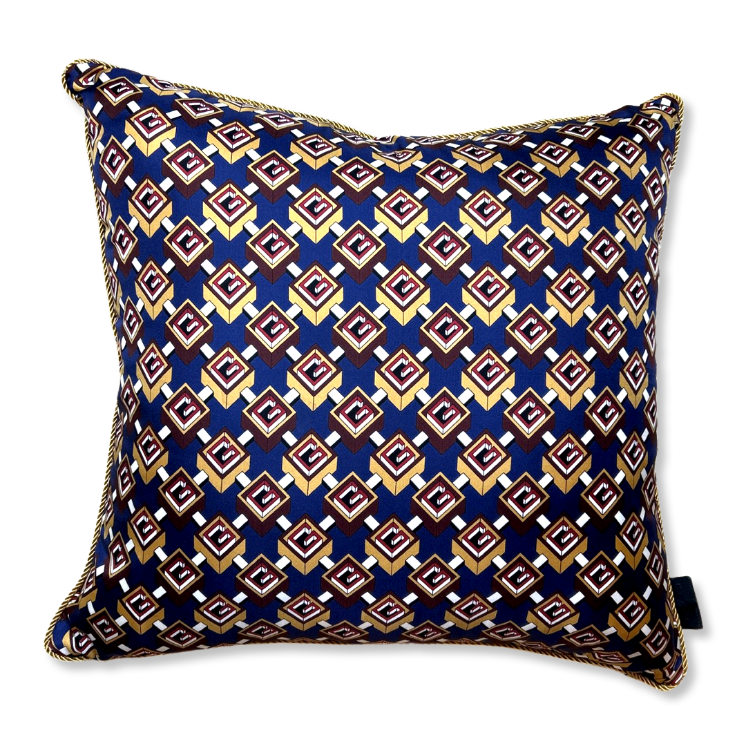 Isometric G Vintage Silk Scarf Pillows
