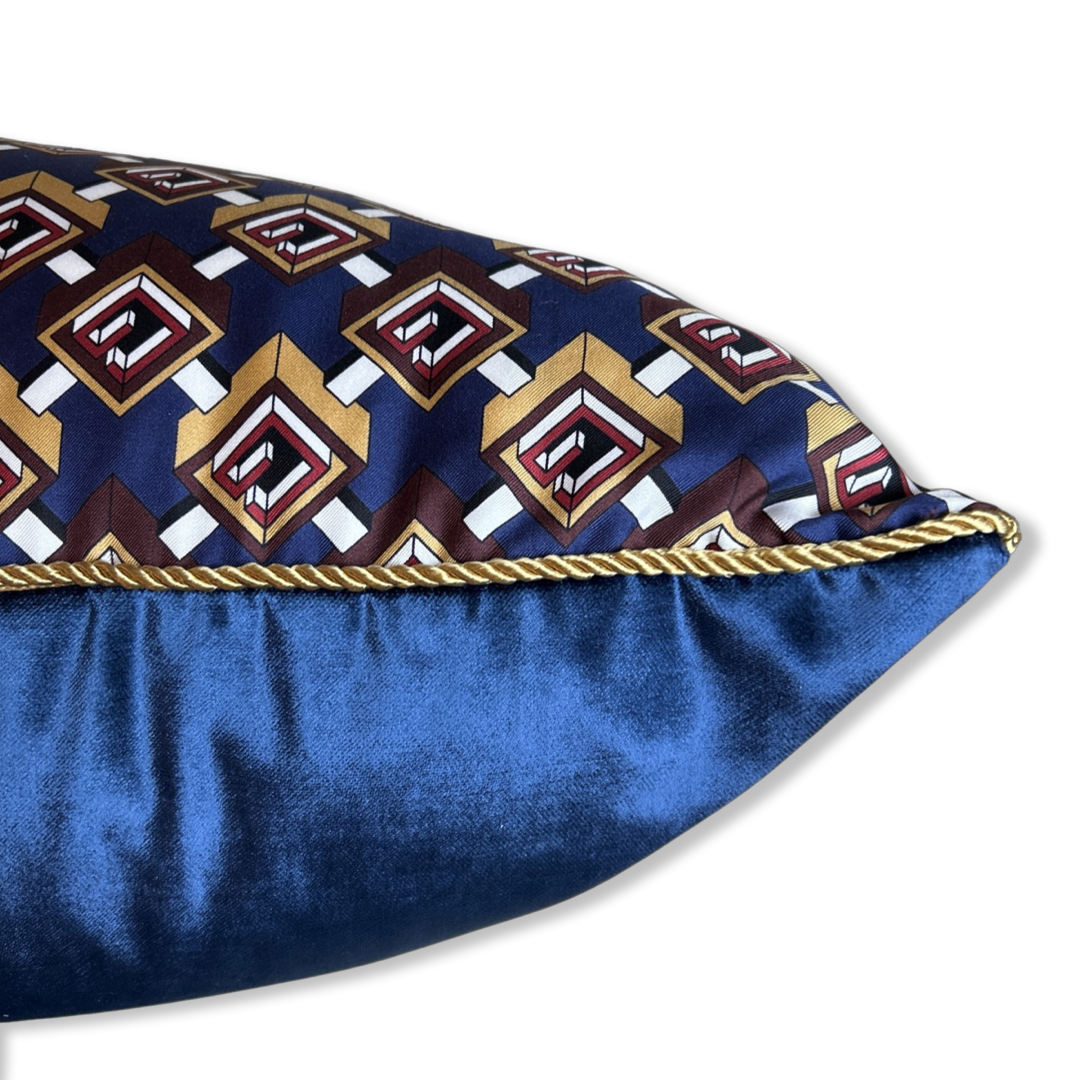 Isometric G Vintage Silk Scarf Pillows