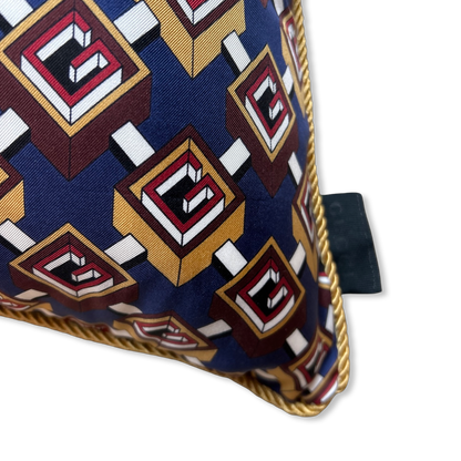 Isometric G Vintage Silk Scarf Pillows