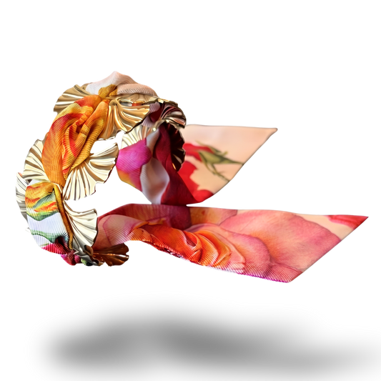 Roses Vintage Scarf Cuff Bracelet