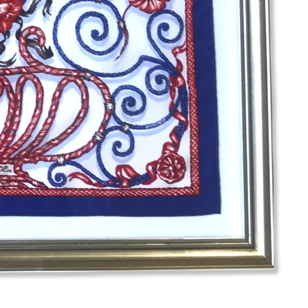 Jouvence Framed Vintage Silk Scarf 20"