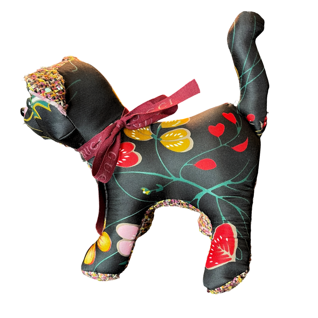 Gucci Black Floral Scarf in Charming Kitten
