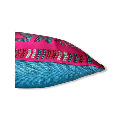 Kelly en Perles Rose Vintage Silk Scarf Pillow 17"