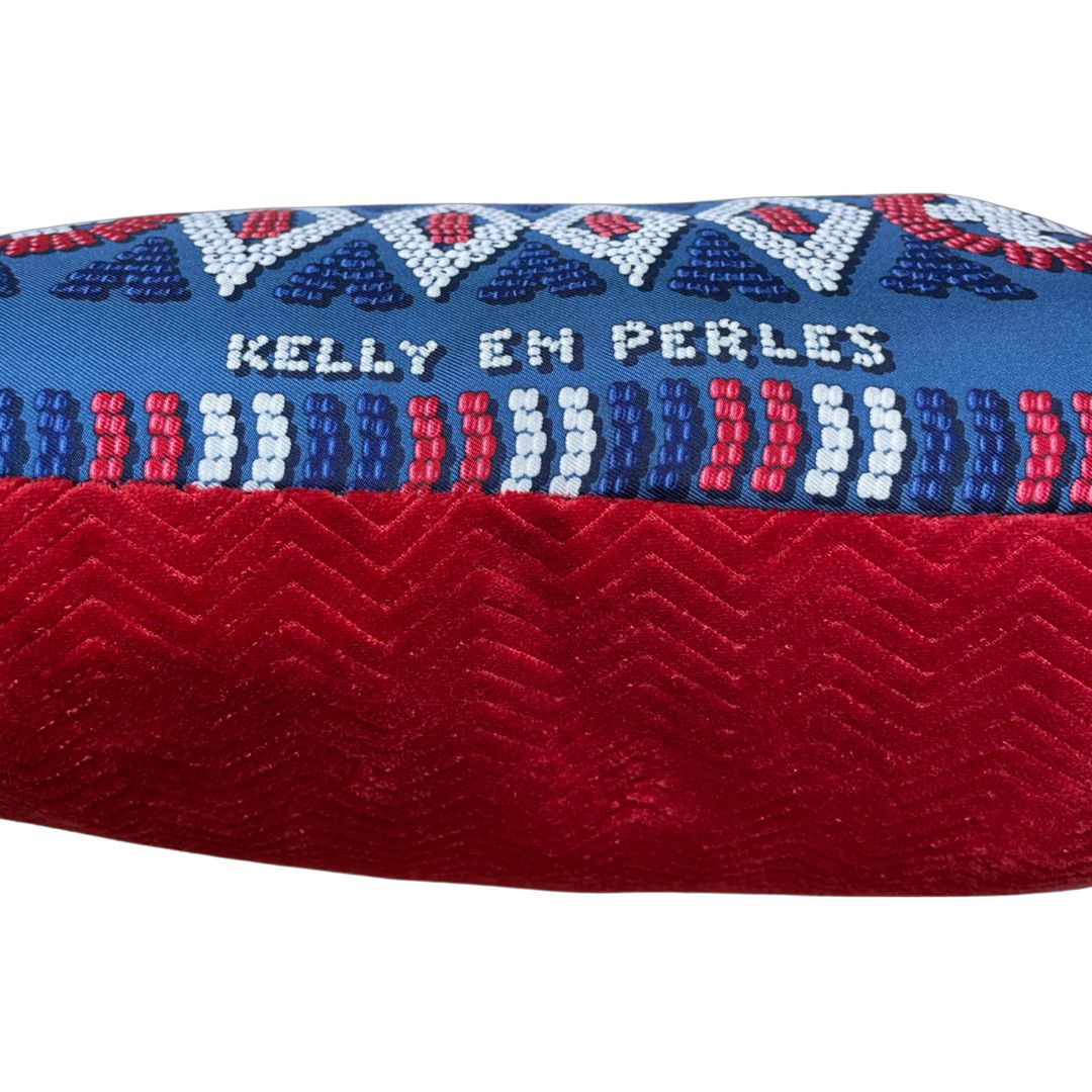 Kelly en Perles Vintage Silk Scarf Pillow 17"