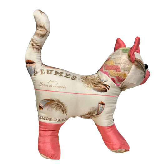 Plumes Vintage Silk Scarf Charming Kitten