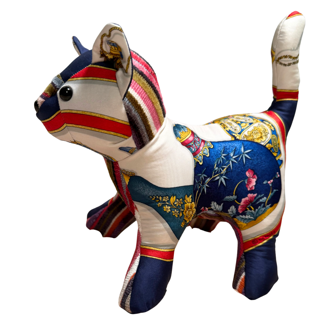 Qu'Importe le Flacon Vintage Silk Scarf Charming Kitten