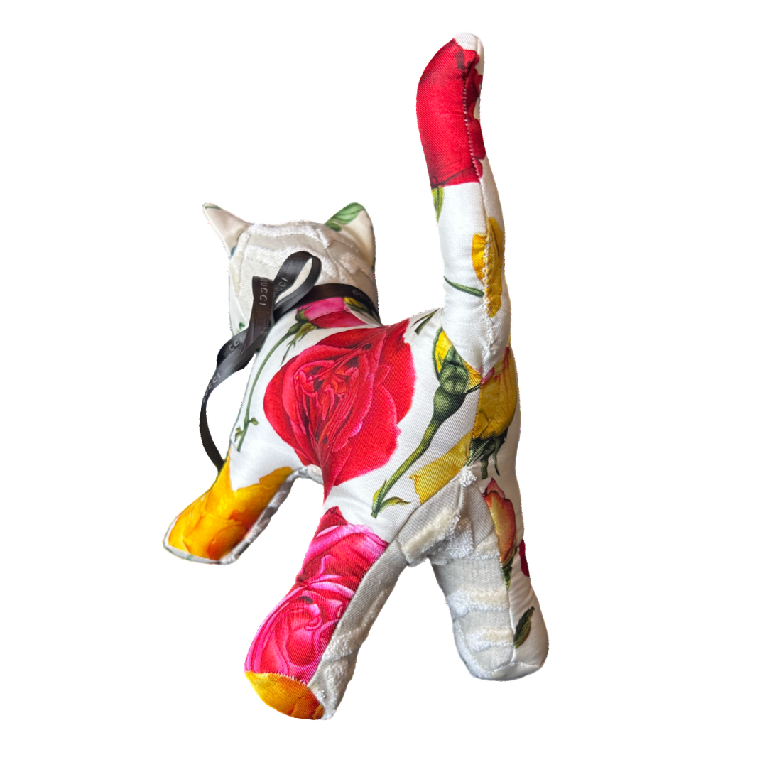 Roses Silk Scarf Charming Kitten