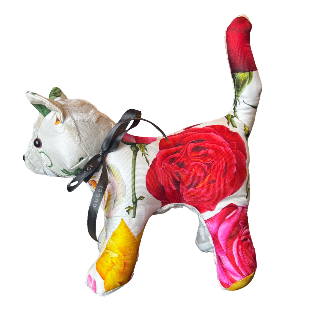 Gucci Roses Silk Scarf Patchwork Kitten at Vintage Luxe Up