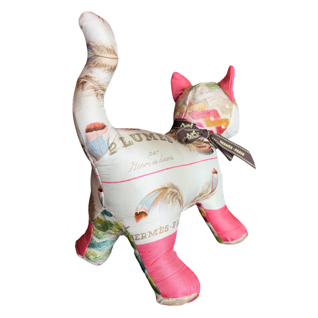 Plumes Vintage Silk Scarf Charming Kitten