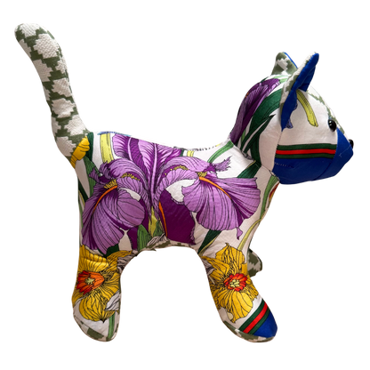 Iris Floral Vintage Silk Scarf Charming Kitten