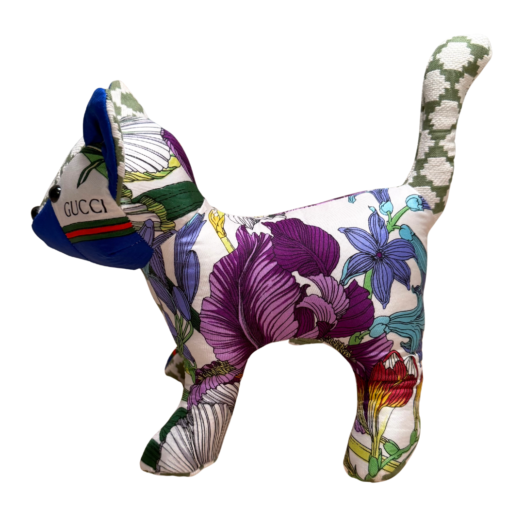Iris Floral Vintage Silk Scarf Charming Kitten