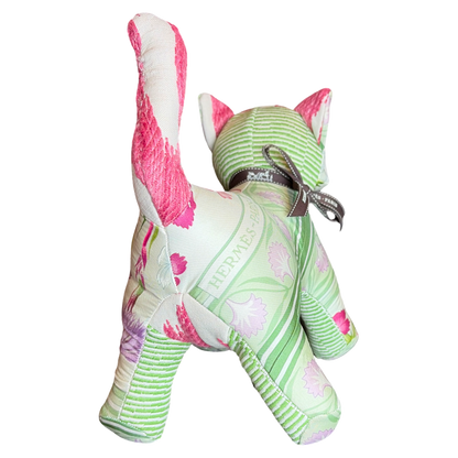 Oeillets Sauvages Vintage Silk Scarf Charming Kitten