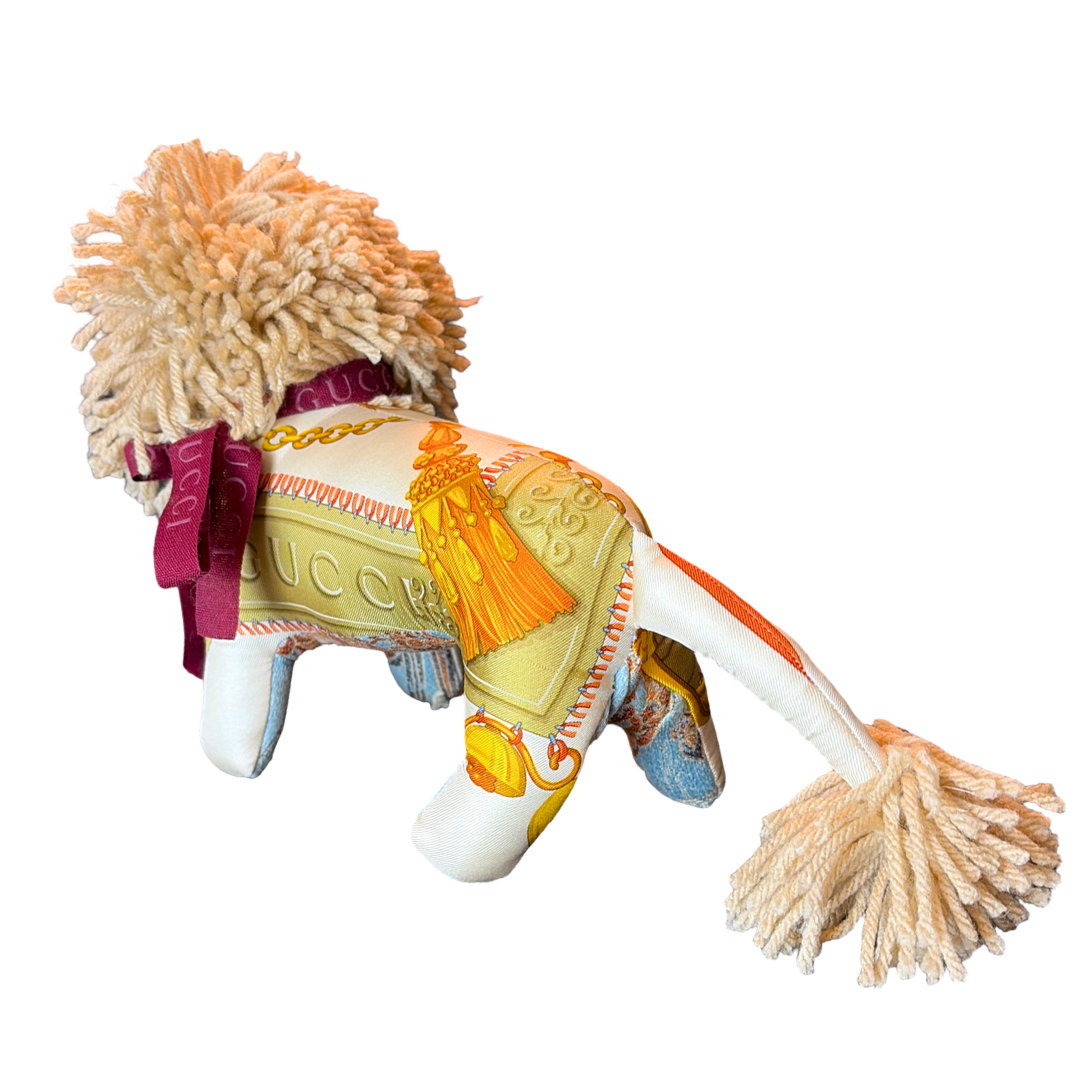Gucci silk scarf lion at vintage luxe up