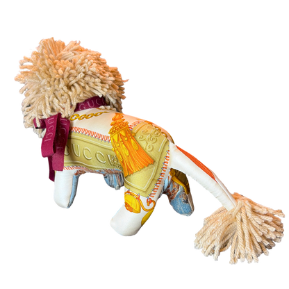 Gucci silk scarf lion at vintage luxe up