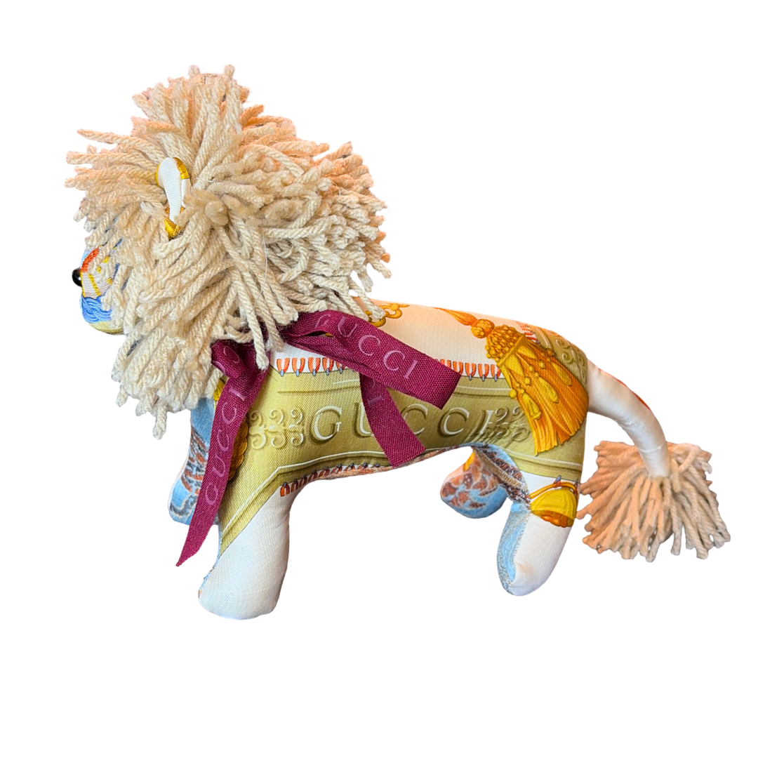 Gucci silk scarf lion at vintage luxe up