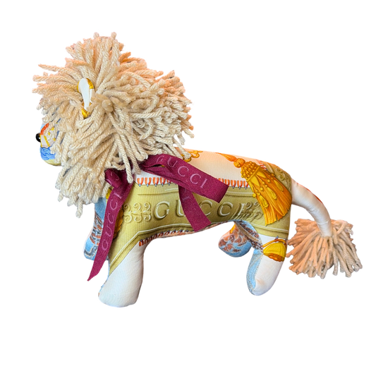Gucci silk scarf lion at vintage luxe up