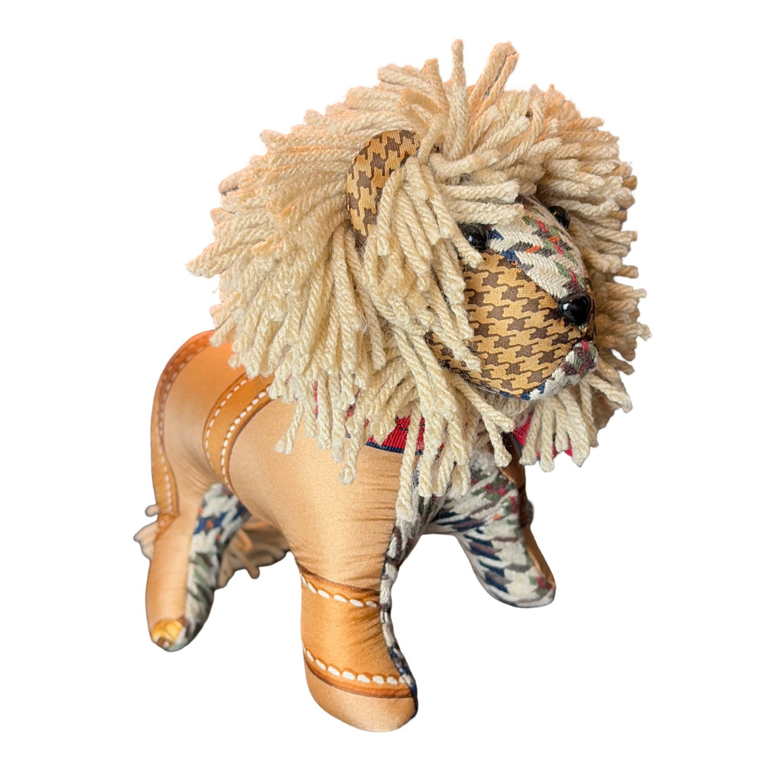 Ralph Lauren Houndstooth Scarf Lion at Vintage Luxe Up