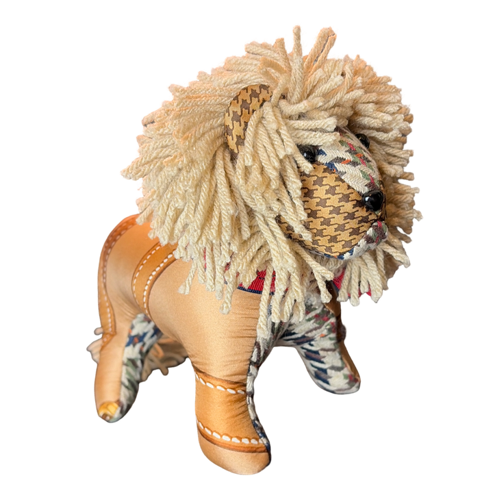 Ralph Lauren Houndstooth Scarf Lion at Vintage Luxe Up