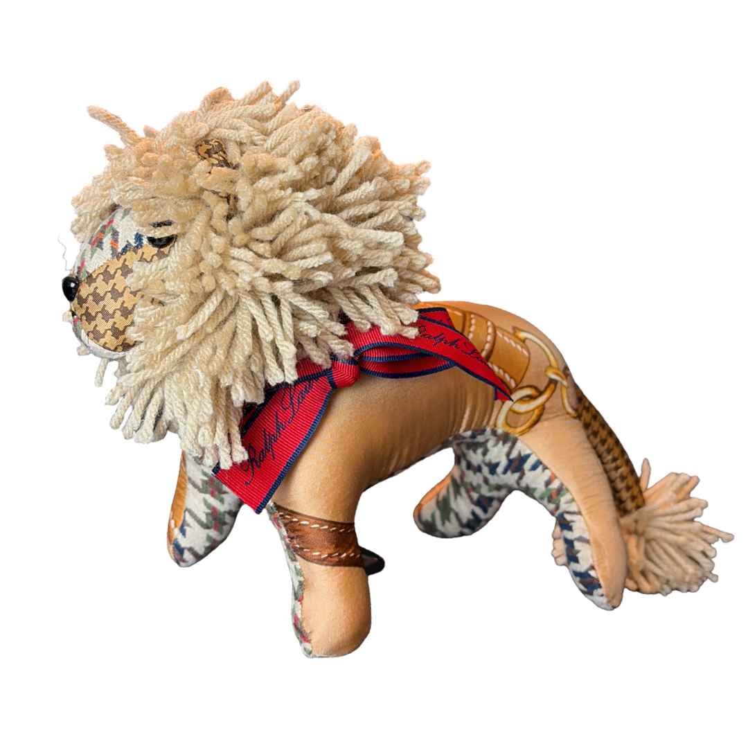 Ralph Lauren Houndstooth Scarf Lion at Vintage Luxe Up