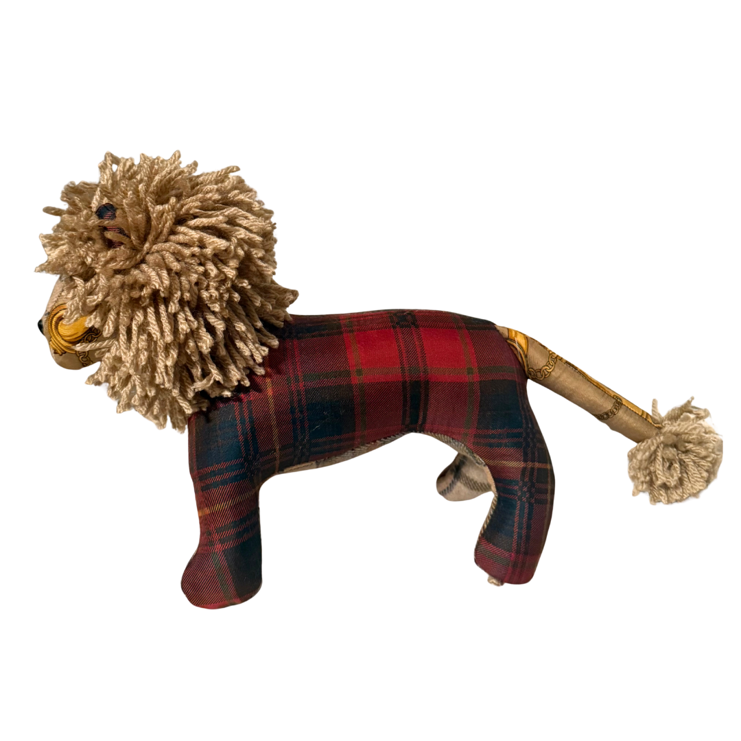 Tartan & Paisley Vintage Silk Scarf Courageous Lion