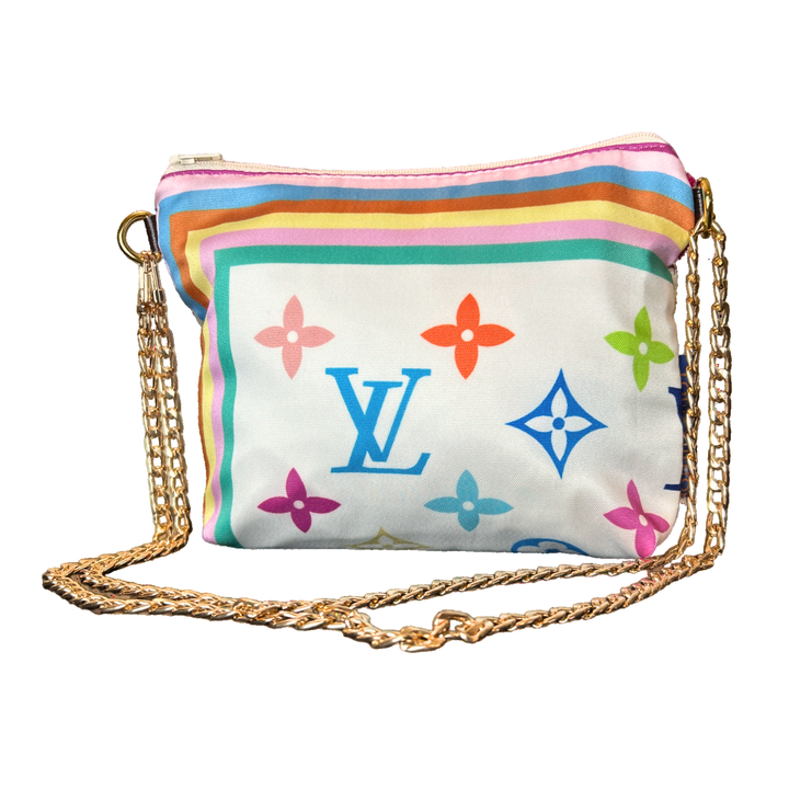 LV Murakami Monogram Vintage Silk Scarf Crossbody Bag