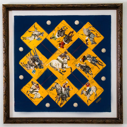 Le Monde de Polo Framed Vintage Silk Scarf 20"
