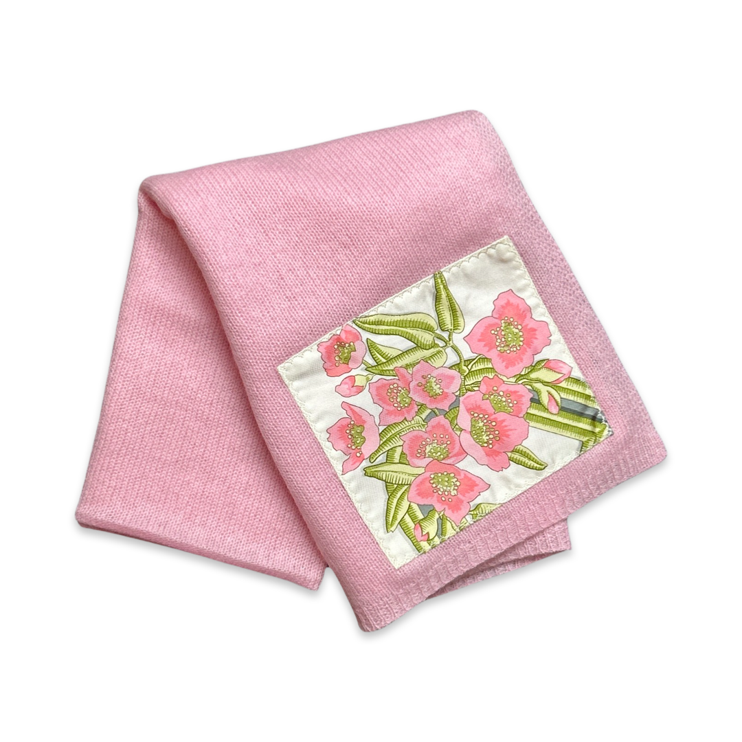 Vintage Hermes Blanket Les Caraibes Vintage Silk Scarf & Cashmere Baby Set at Vintage Luxe Up