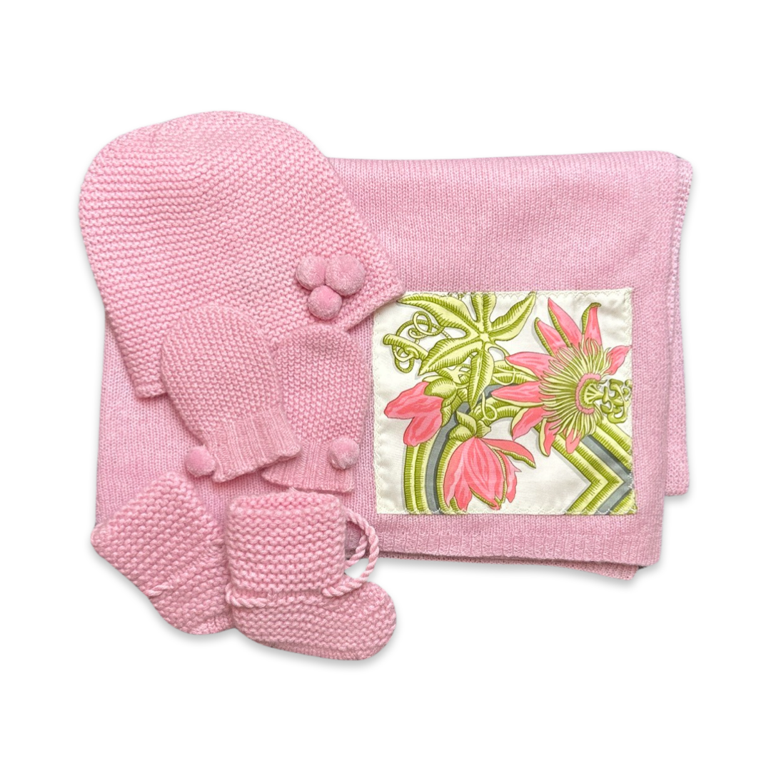 [product_vendor} Scarf Les Caraibes Vintage Silk Scarf & Cashmere Baby Set at Vintage Luxe Up