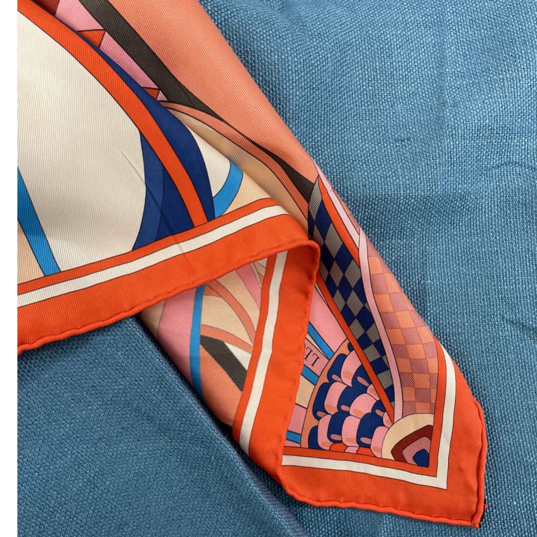 Les Flots du Cheval Silk Scarf Pillow Cover 28"